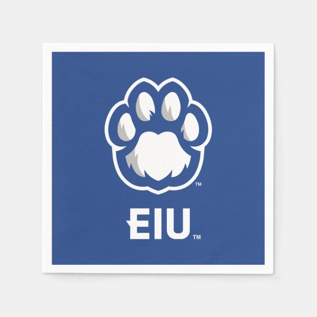 Eastern Illinois Panthers Paw Print & EIU Serviette (Vorderseite)