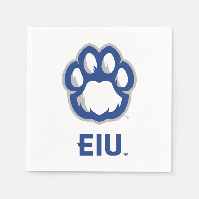 Eastern Illinois Panthers Paw Print & EIU Serviette (Vorderseite)