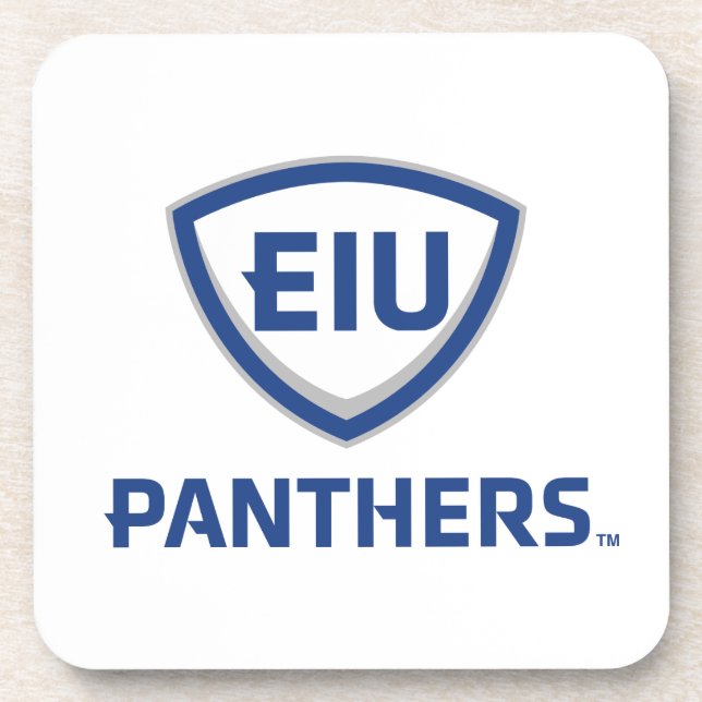 Eastern Illinois Panthers Schild & Wordmark-Logo Getränkeuntersetzer (Vorderseite)
