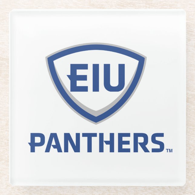 Eastern Illinois Panthers Schild & Wordmark-Logo Glasuntersetzer (Vorderseite)
