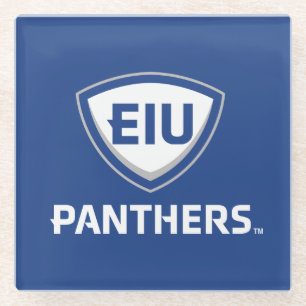 Eastern Illinois Panthers Schild & Wordmark-Logo Glasuntersetzer