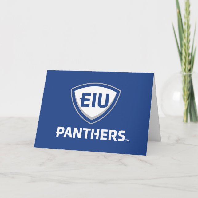 Eastern Illinois Panthers Schild & Wordmark-Logo Karte (Vorderseite)