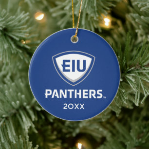 Eastern Illinois Panthers Schild & Wordmark-Logo Keramik Ornament