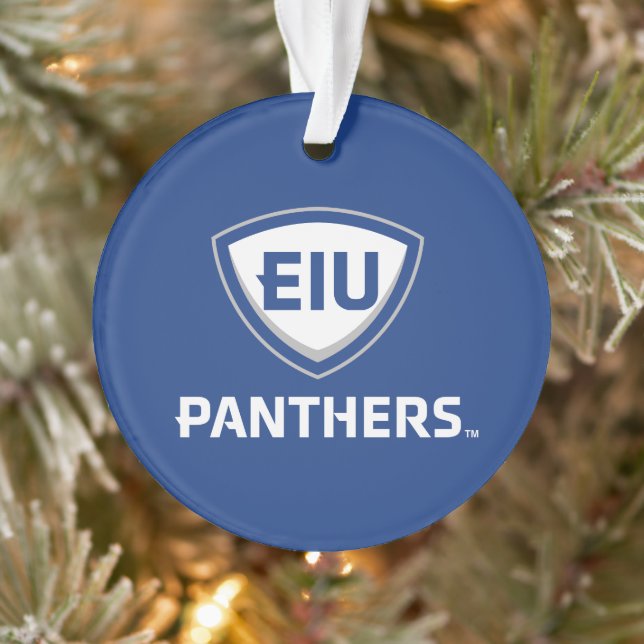 Eastern Illinois Panthers Schild & Wordmark-Logo Ornament (Baum)