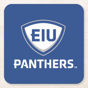 Eastern Illinois Panthers Schild & Wordmark-Logo Rechteckiger Pappuntersetzer