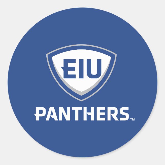 Eastern Illinois Panthers Schild & Wordmark-Logo Runder Aufkleber (Vorderseite)