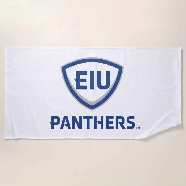Eastern Illinois Panthers Schild & Wordmark-Logo Strandtuch (Vorderseite)