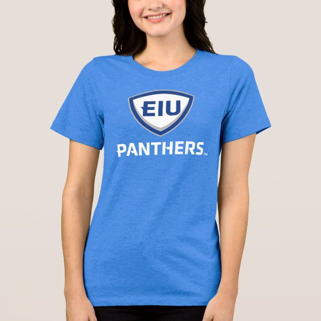 Eastern Illinois Panthers Schild & Wordmark-Logo Tri-Blend Shirt (Vorderseite)