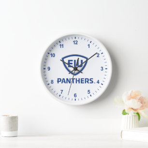 Eastern Illinois Panthers Schild & Wordmark-Logo Uhr