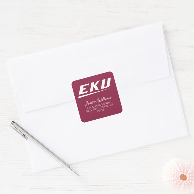 Eastern Kentucky Universität | EKU Quadratischer Aufkleber (Umschlag)