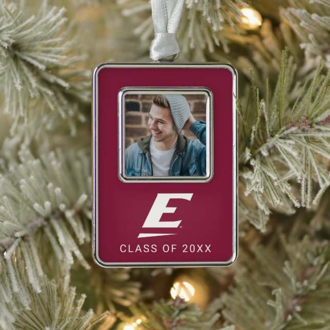 Eastern Kentucky University E Rahmen-Ornament Silber (Baum)