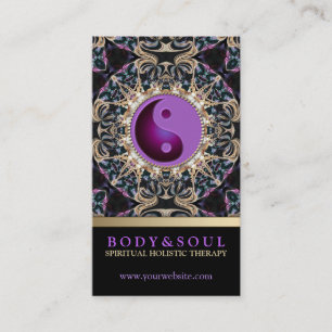 Eastern Lila YinYang New Age Yoga Business Cards Visitenkarte
