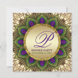 Eastern Peacock Feathers Dinner Party Einladungen