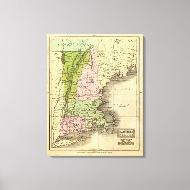Eastern Staaten Olney Map Leinwanddruck (Vorderseite)