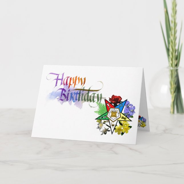 Eastern Star Birthday Card Karte (Vorderseite)