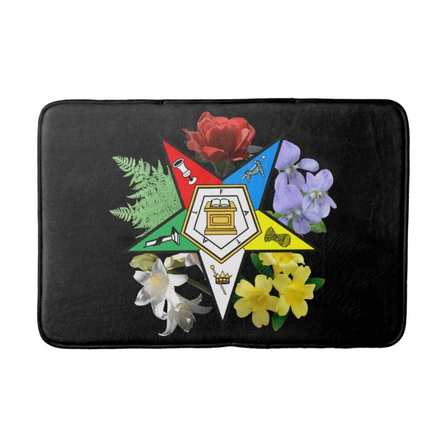 Eastern Star Floral Bath Mat Badematte (Vorderseite)