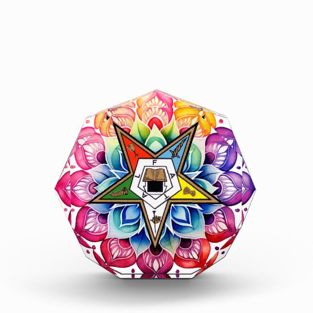 Eastern Star Rainbow Mandala Foto Block (Vorderseite)