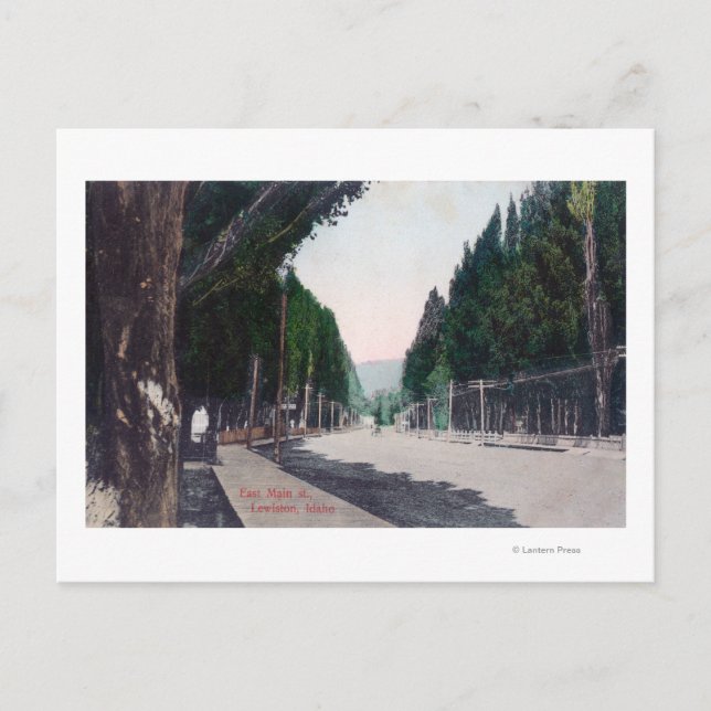 Eastern View auf Main Street Lewiston, ID Postkarte (Vorderseite)