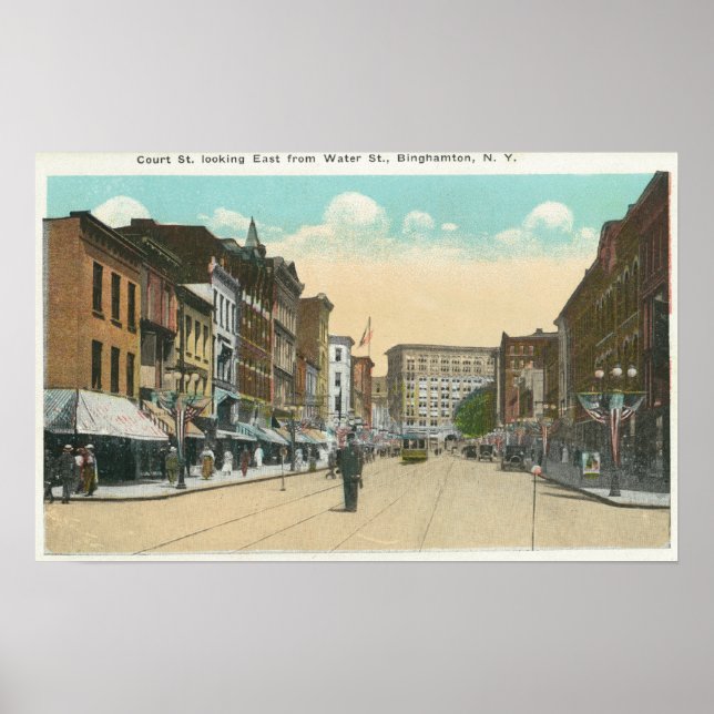 Eastern View Court Street von der Water Street aus Poster (Vorne)