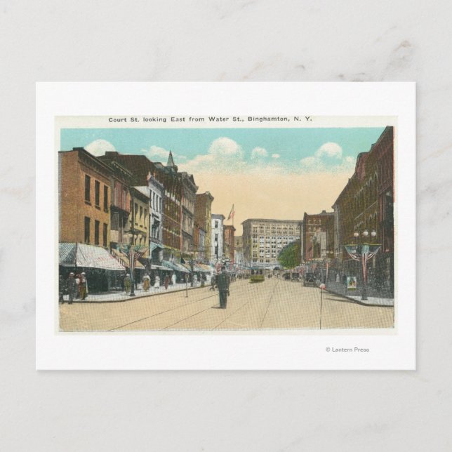 Eastern View Court Street von der Water Street aus Postkarte (Vorderseite)