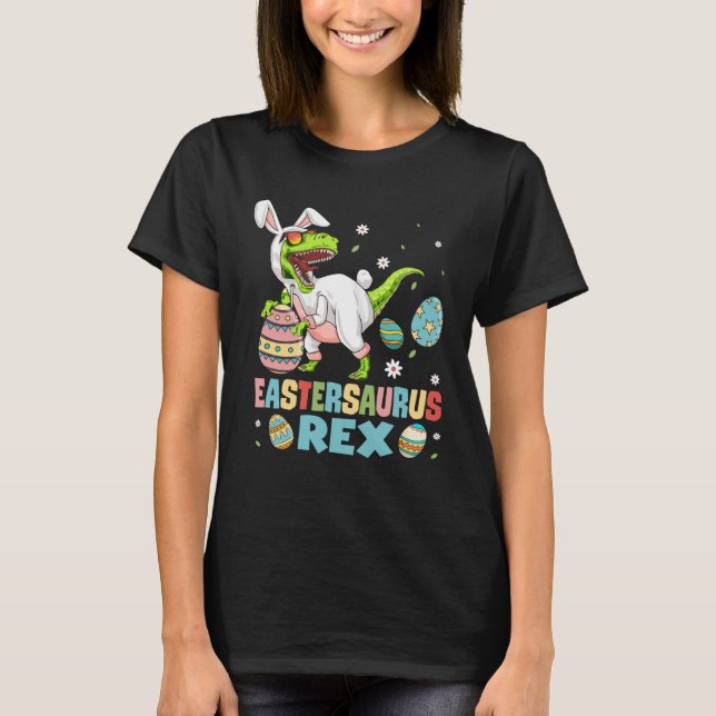 Eastersaurus Rex Trex Easter Bunny Dino Boys Kids  T-Shirt (Vorderseite)