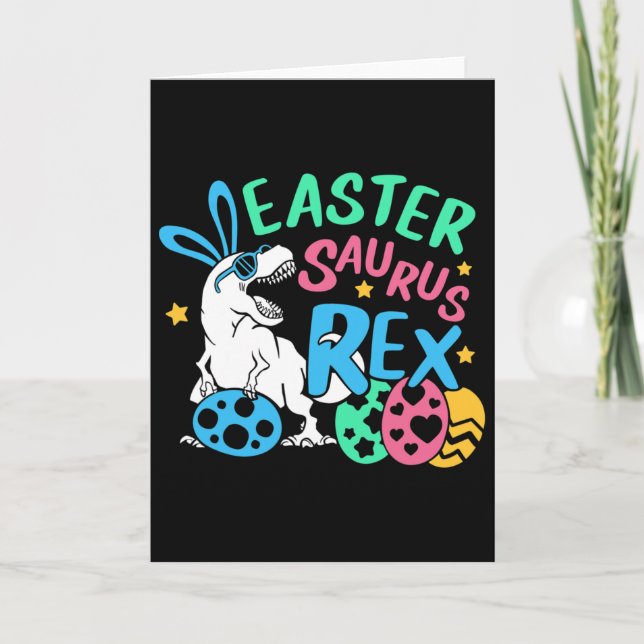 Eastersaurus T-rex Easter Day Tee, Cute Easter Bun Karte (Vorderseite)