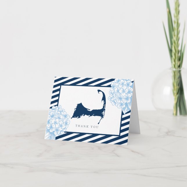Eastham Cape Cod Hydrangea Blume Vielen Dank Dankeskarte (Vorderseite)