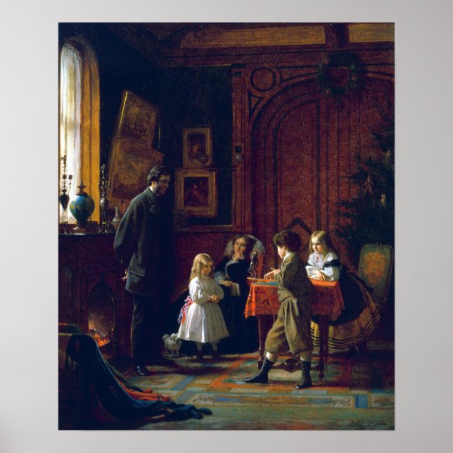 Eastman Johnson Christmas Time, The Blodgett Famil Poster (Vorne)