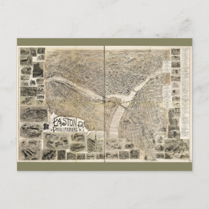Easton Pennsylvania & Phillipsburg New Jersey 1900 Postkarte