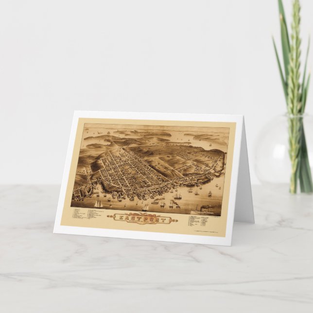 Eastport, ICH panoramische Karte - 1879 (Vorderseite)