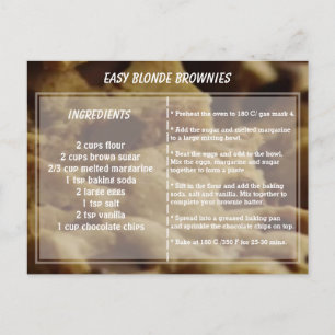 Easy Blonde Brownie Rezept Postkarte