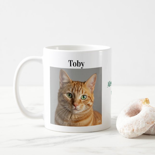 Easy Customization Pet Photo Name Pet Lover gift Kaffeetasse (Mit Donut)