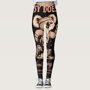 Easy Does It Wochenend-Laufclub Retro-Koala-T-Shir Leggings