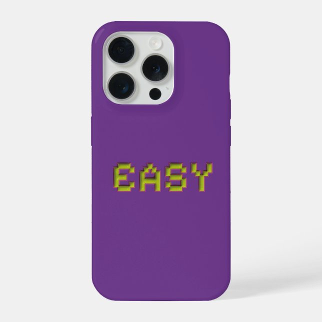 EASY Neon-Pixel-Art-iPhone-Hülle - Lila 3D Gaming iPhone Hülle (Rückseite)