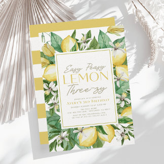 Easy Peasy Lemon Drei-Zauber Citrus 3. Geburtstag Einladung