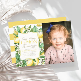 Easy Peasy Lemon Drei-Zauber Foto 3. Geburtstag Einladung