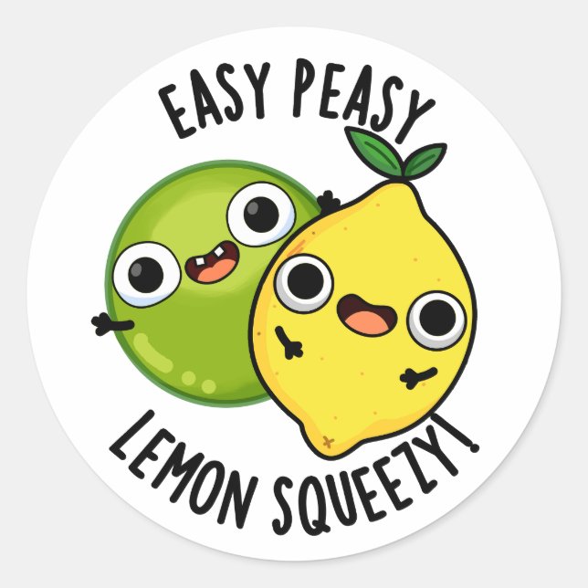 Easy Peasy Lemon Squeezy Funny Fruit Pub Runder Aufkleber (Vorderseite)