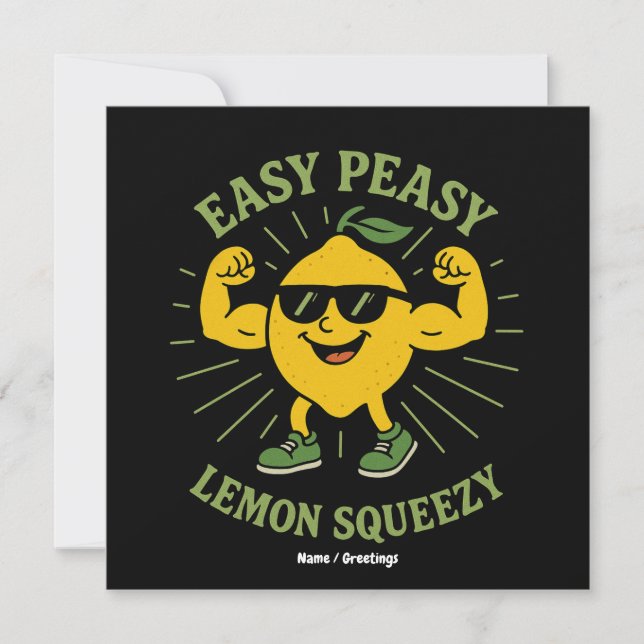 Easy Peasy Lemon Squeezy Geschenk - Funny Hello Su Einladung (Vorderseite)