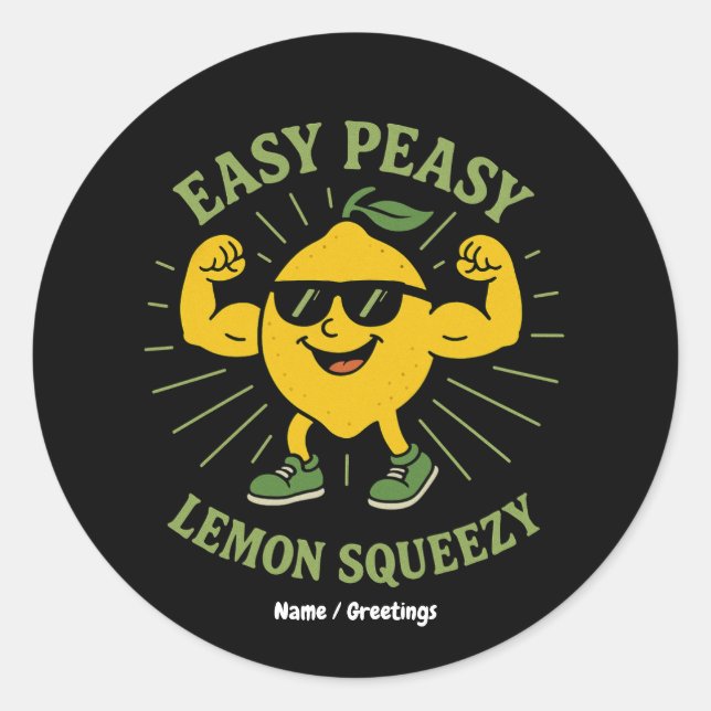 Easy Peasy Lemon Squeezy Geschenk - Funny Hello Su Runder Aufkleber (Vorderseite)