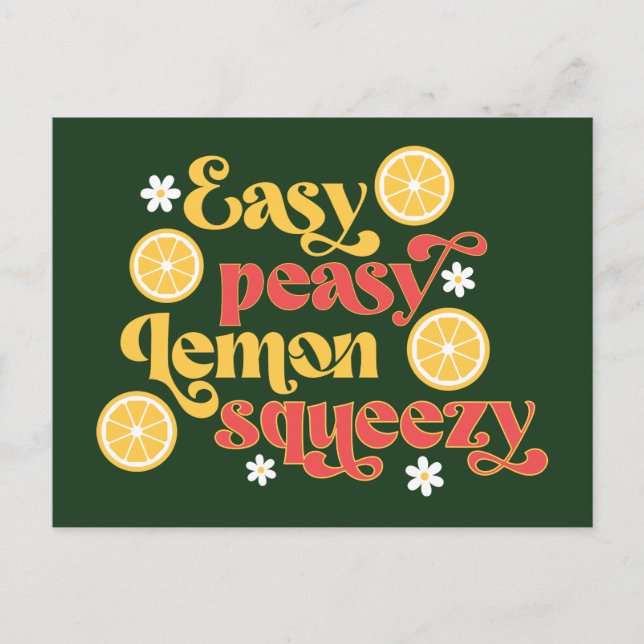 Easy Peasy Lemon Squeezy Postkarte (Vorderseite)