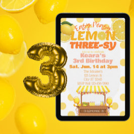 Easy Peasy Lemon Three-sy, Lemon 3. Geburtstag Einladung
