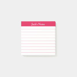 Easy Read Cherry Red Lined Personalized Post-it Klebezettel