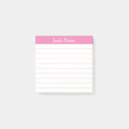 Easy Read Pink Lined Personalized Post-it Klebezettel