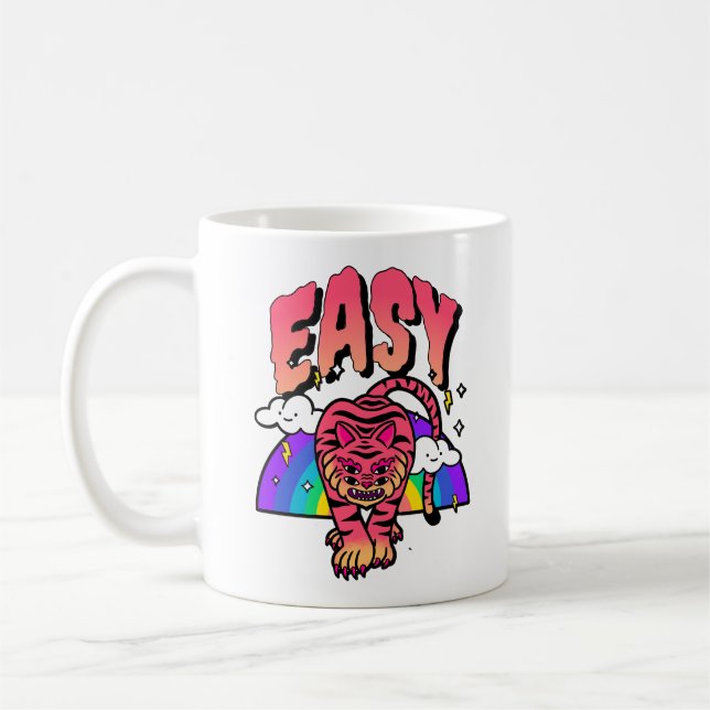 EASY Tiger Classic Becher – Retro Regenbogen Wild  Kaffeetasse (Links)