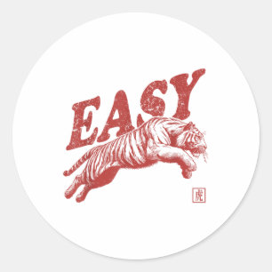 Easy Tiger Retro Abgenutzt Vintage Runder Aufkleber
