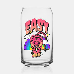 EASY Tiger Retro Regenbogen Dose Glas