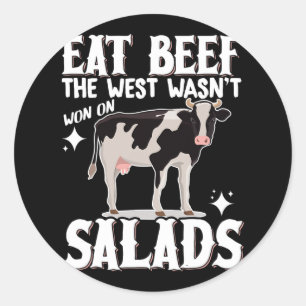 Eat Beef Der Westen gewann nicht auf Salaten 1 Runder Aufkleber