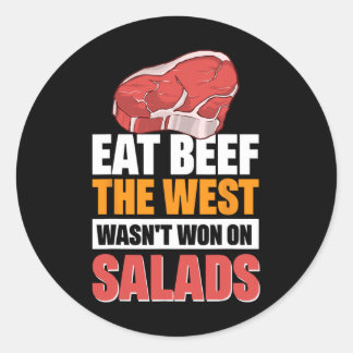 Eat Beef Der Westen gewann nicht auf Salaten 3 Runder Aufkleber