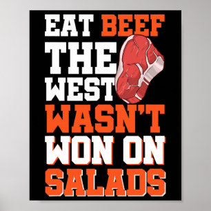 Eat Beef Der Westen gewann nicht auf Salaten Poster