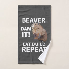 Eat Build Repeat Funny Beaver Animal Handtuch